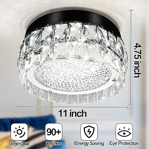Miniatura 3 de Lámpara de techo, candelabros de cristal LED, lámparas de techo de cocina, lámparas regulables de montaje empotrado para dormitorio, cocina, baño,