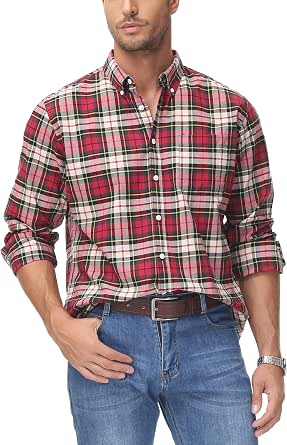 MCEDAR Camicia Uomo A Maniche Lunghe In Flanella Di Cotone – Plaid, Slim Fit, Morbida E Calda, Per Campeggio E Lavoro - 3