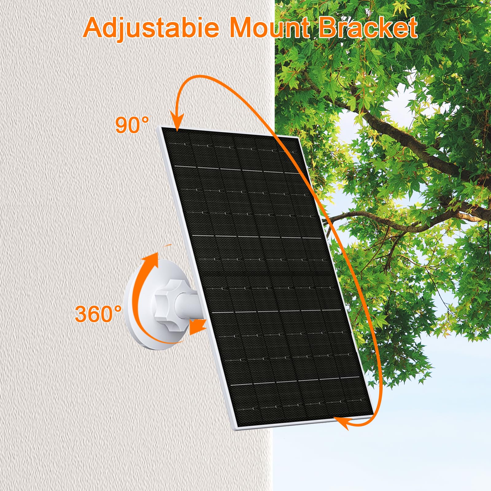 FUTUREZEN Panel słoneczny 6 W do kamery Arlo, ładowarka solarna 5 V USB/typu C, kompatybilna z aparatami Arlo Essential 2K (2. generacji), Essential XL i Spotlight, kabel 3 m, wodoodporny, regulowany