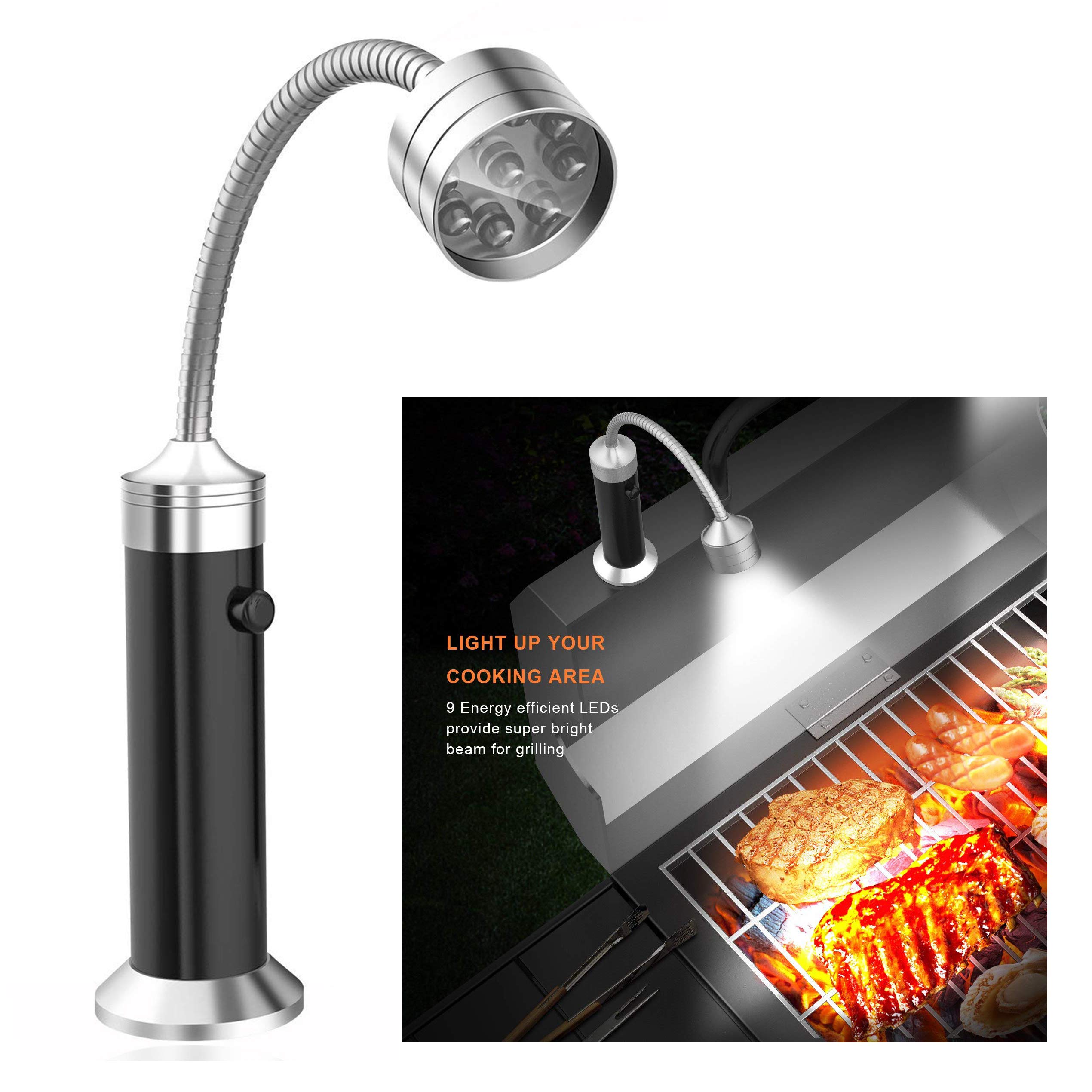 2 Pcs Parrilla LED Luces con Base magnética y Flexible Cuello 360 ° Rotación para barbacoa, camping, fiesta, leer, BBQ ect