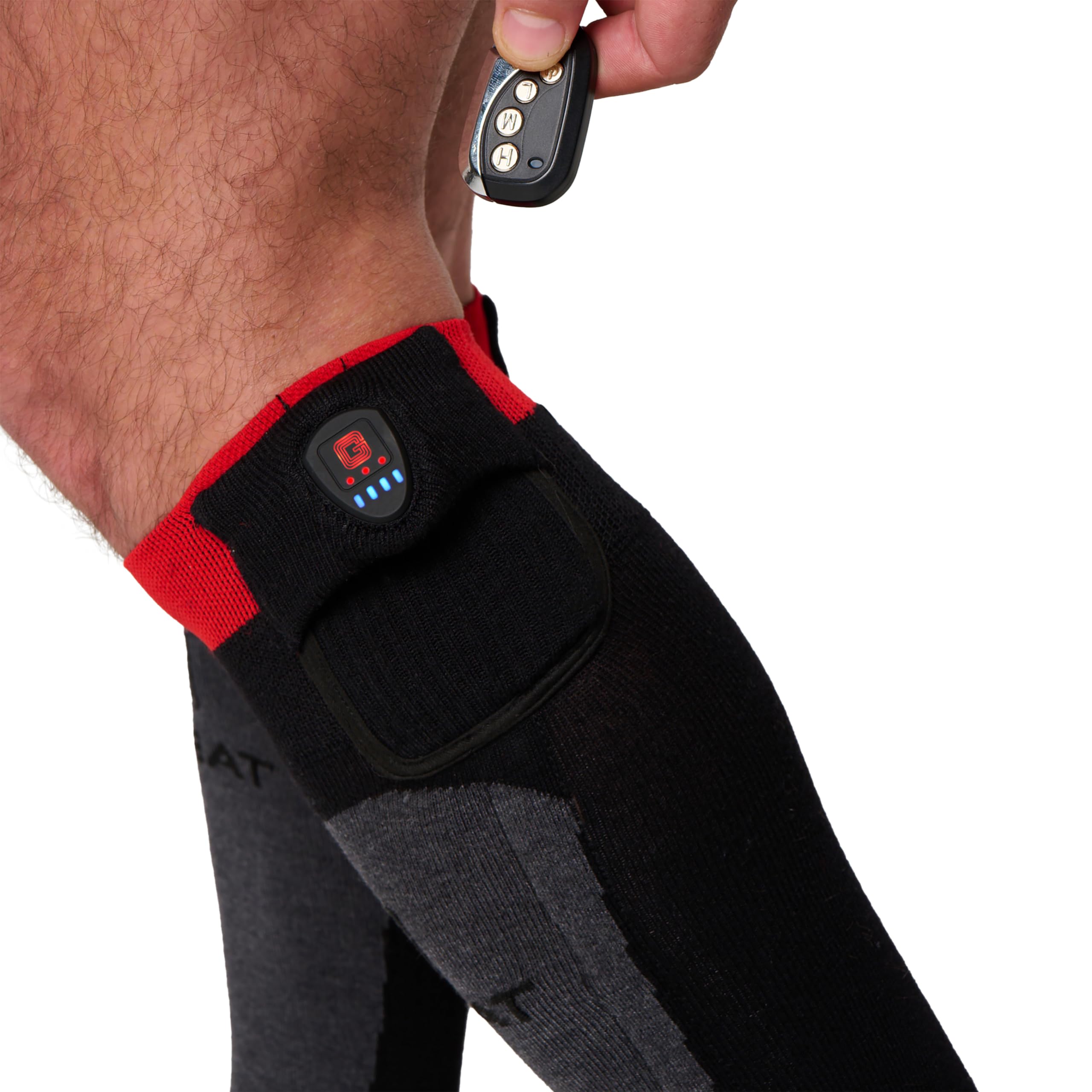 G-HEAT – Chaussettes Chauffantes Sport Mixte | Jusqu’à 6h d’Autonomie | Chaleur Ciblée et Régulée | Batterie Rechargeable USB (FR/ES, Alpha/Lettres, S, Taille Normale, Taille Normale)