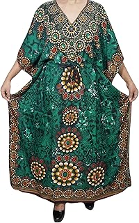 Womens Maxi Caftan Dress Green Kaftan Bikini Cover Up Dress One Size