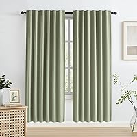 Vista 94 de Keqiaosuocai - 2 paneles de cortinas completamente opacas, de lino, con pestaña trasera, estilo rústico de granja, para sala de estar o casa