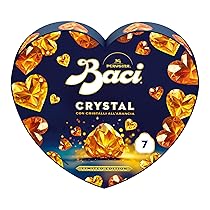 BACI PERUGINA Crystal Cioccolatini Fondenti all’Arancia ripieni al Gianduia, Scatola Cuore San Valentino 87,5g