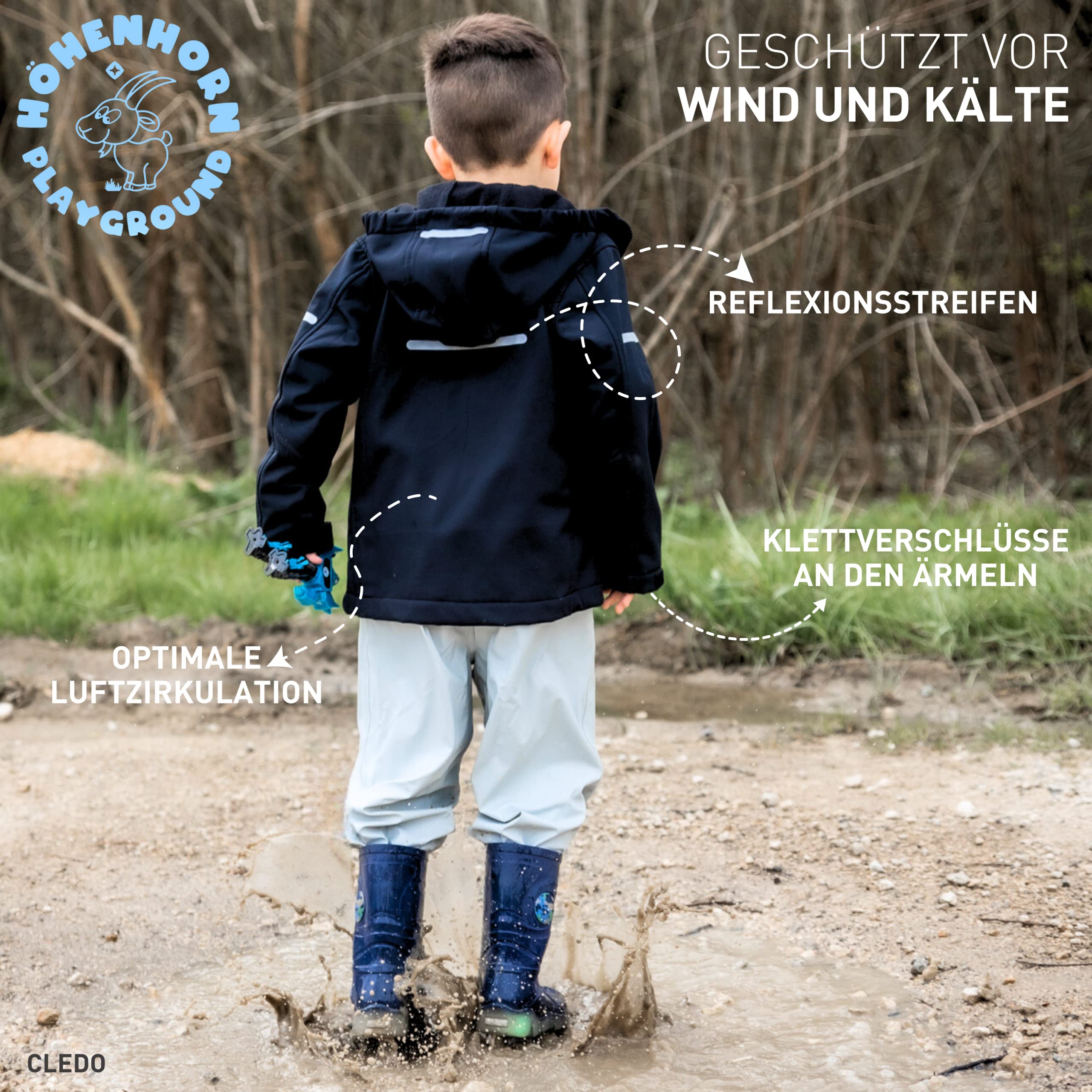 Höhenhorn Cledo dziecięca kurtka softshellowa, kurtka przejściowa, wiatroszczelna, wodoszczelna, oddychająca