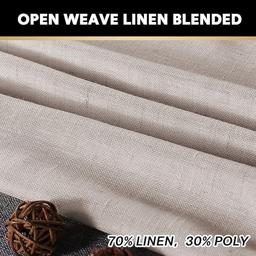 Miniatura 2 de Cortinas de mezcla de lino natural, paneles de tratamiento de ventana para sala de estar, cortinas filtrantes de luz, cortinas texturizadas de lino