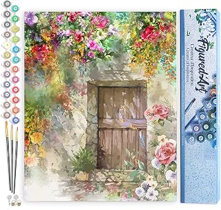 Figured'Art Paint by Numbers for Adults Cave Entrance 16"x20" - Craft Art Painting DIY Kit Rolled Canvas Without Frame