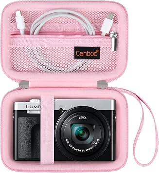 Canboc Carrying Case for Panasonic LUMIX ZS99/ TZ99/ ZS300/ LX10/ ZS80/ ZS100 Digital Camera, ZS99 Compact Camera Bag, Zipper Mesh Pocket fits USB Cable, Batteries, Pink Case Only