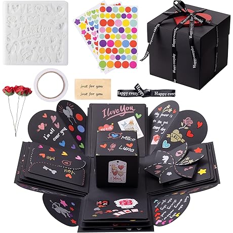 Explosion Box Kit - Heart Card Kit w/ Stencils & Stickers