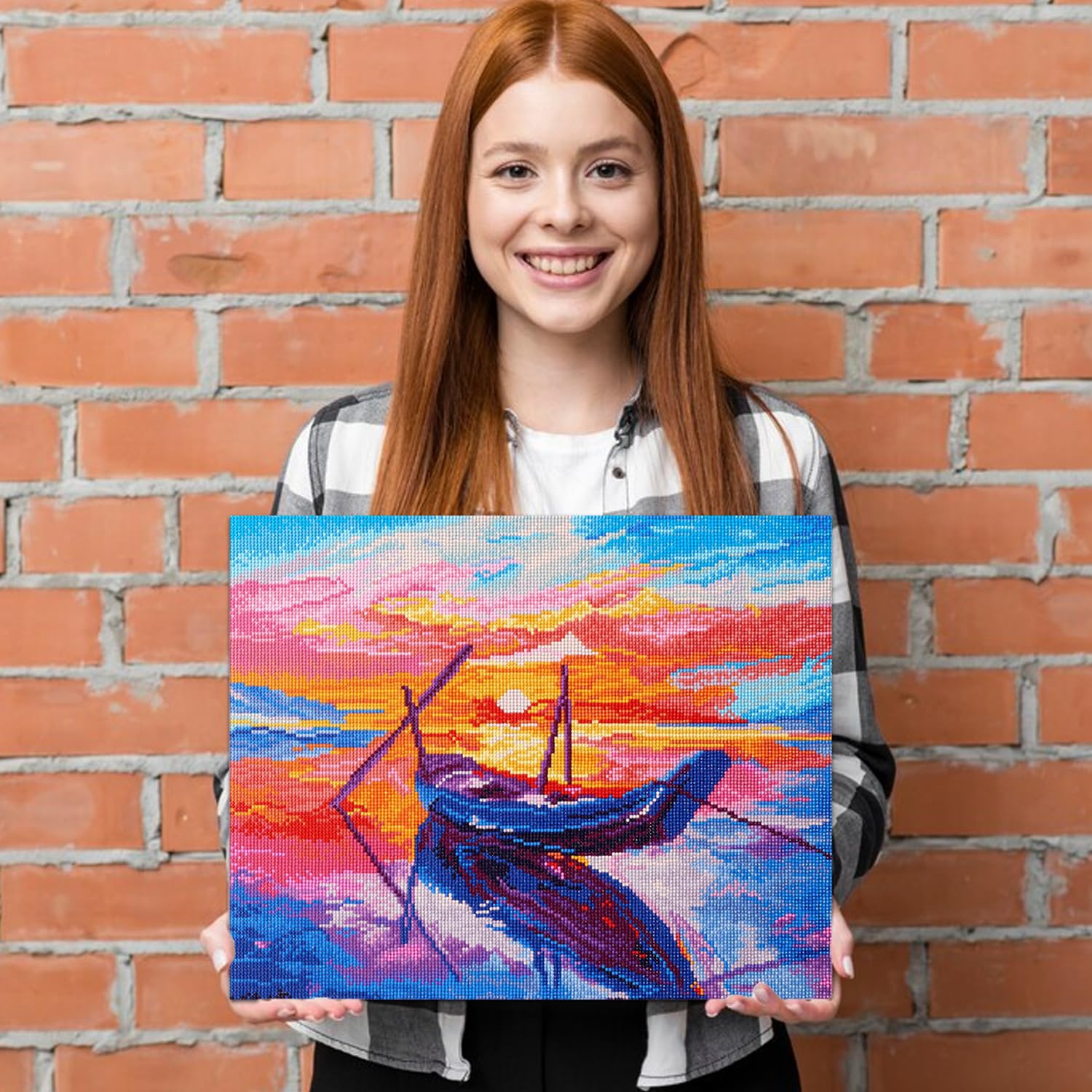 Amazon.com: Diamond Art Kit Advanced 20 inch x 16 inch Sunset Boat