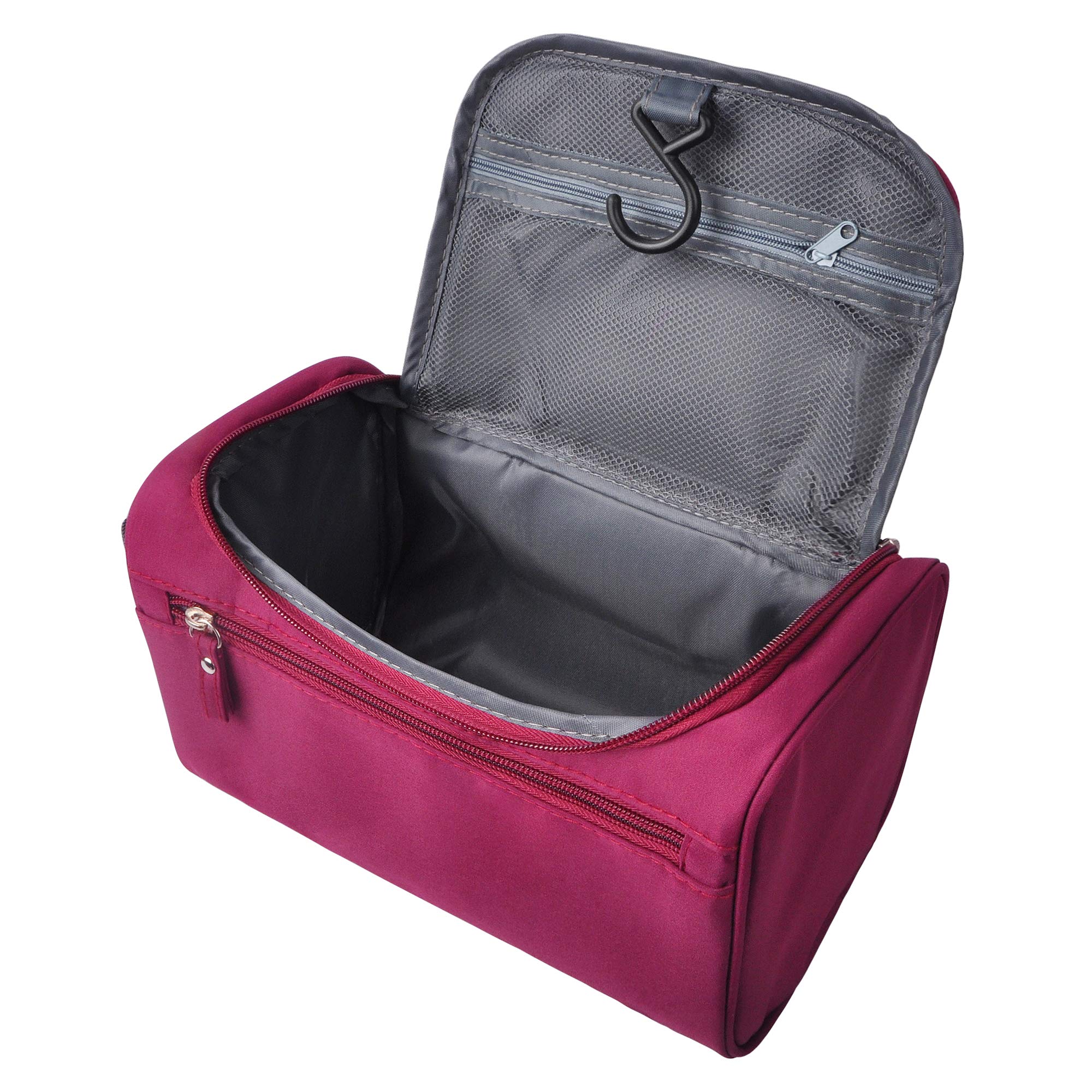 Vercord Mens Toiletry Bag Wash Travel Small Shaving Dop Kit Shower Bathroom Ditty Hygiene Bag Burgundy