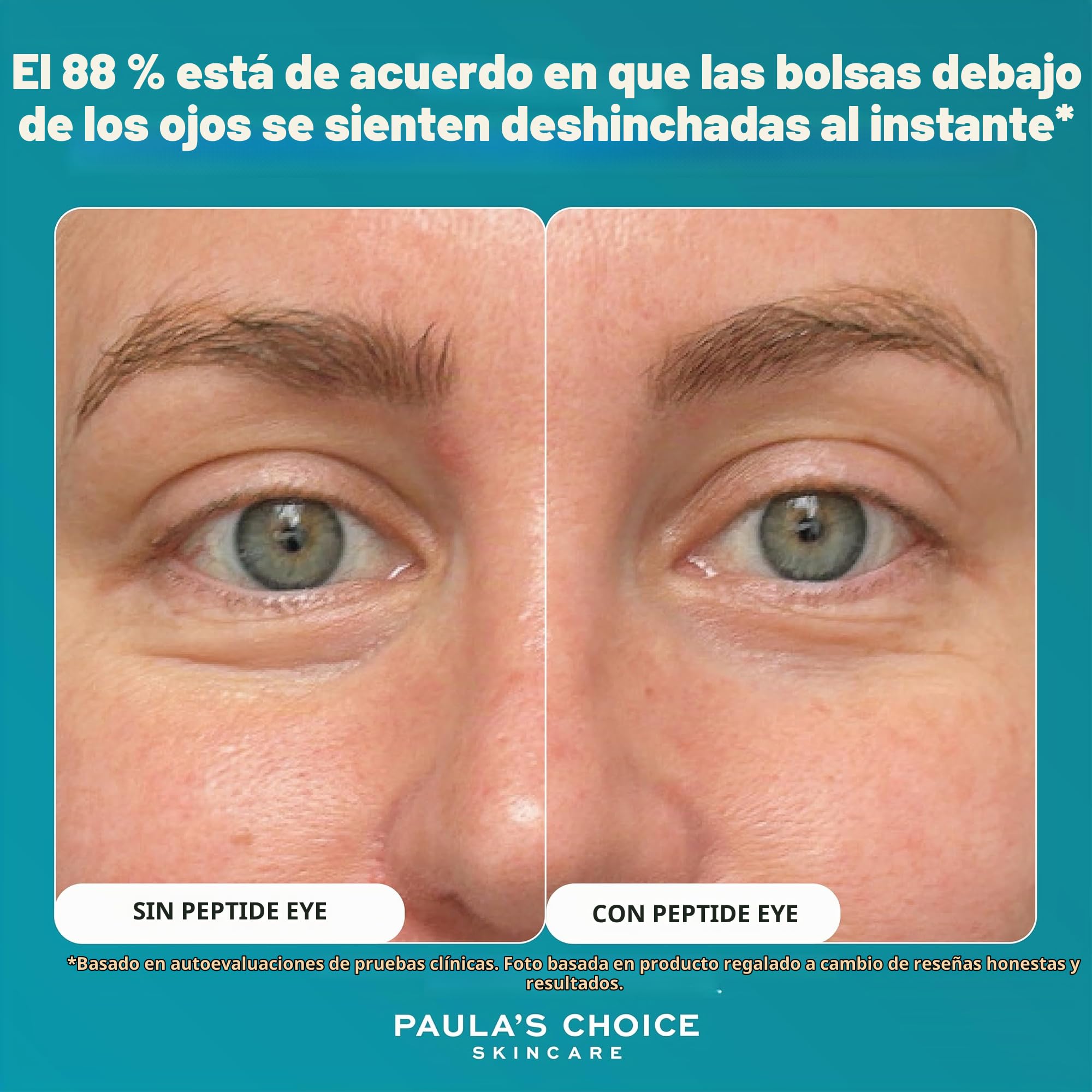 Paula's Choice Contorno de Ojos Pro-Colágeno Péptidos, Gel Crema, 15 ml | Gel Ligero sin Fragancia - Sérum Ligero Para Ojos Con Aplicador Metálico - Reduce Arrugas Y Patas De Gallo - Hidrata La Piel
