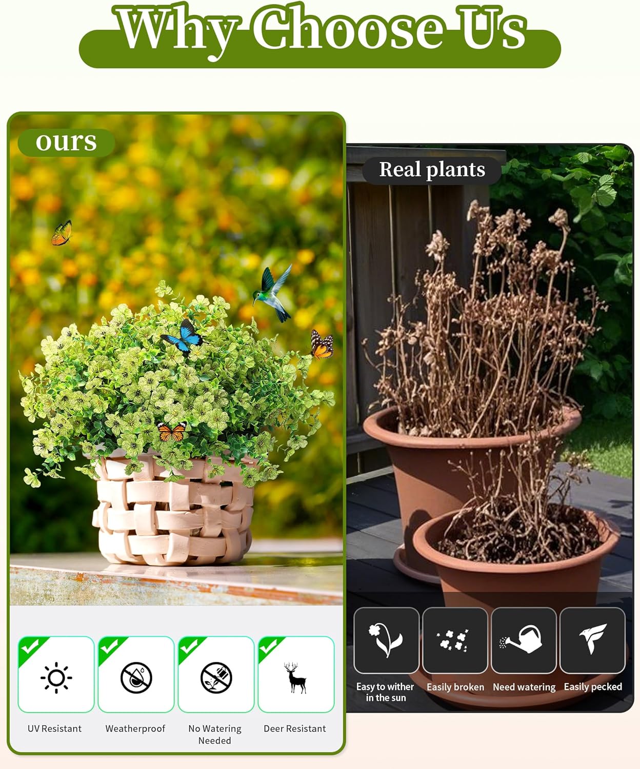 Artificial Flowers for Outdoor Decor, 16 Pack UV-Resistant Fake Green Silk Daisy Flowers, Perfect for Spring & Summer Decorating – Front Porch, Patio, Window Boxes, and Potted Plants - Image 4