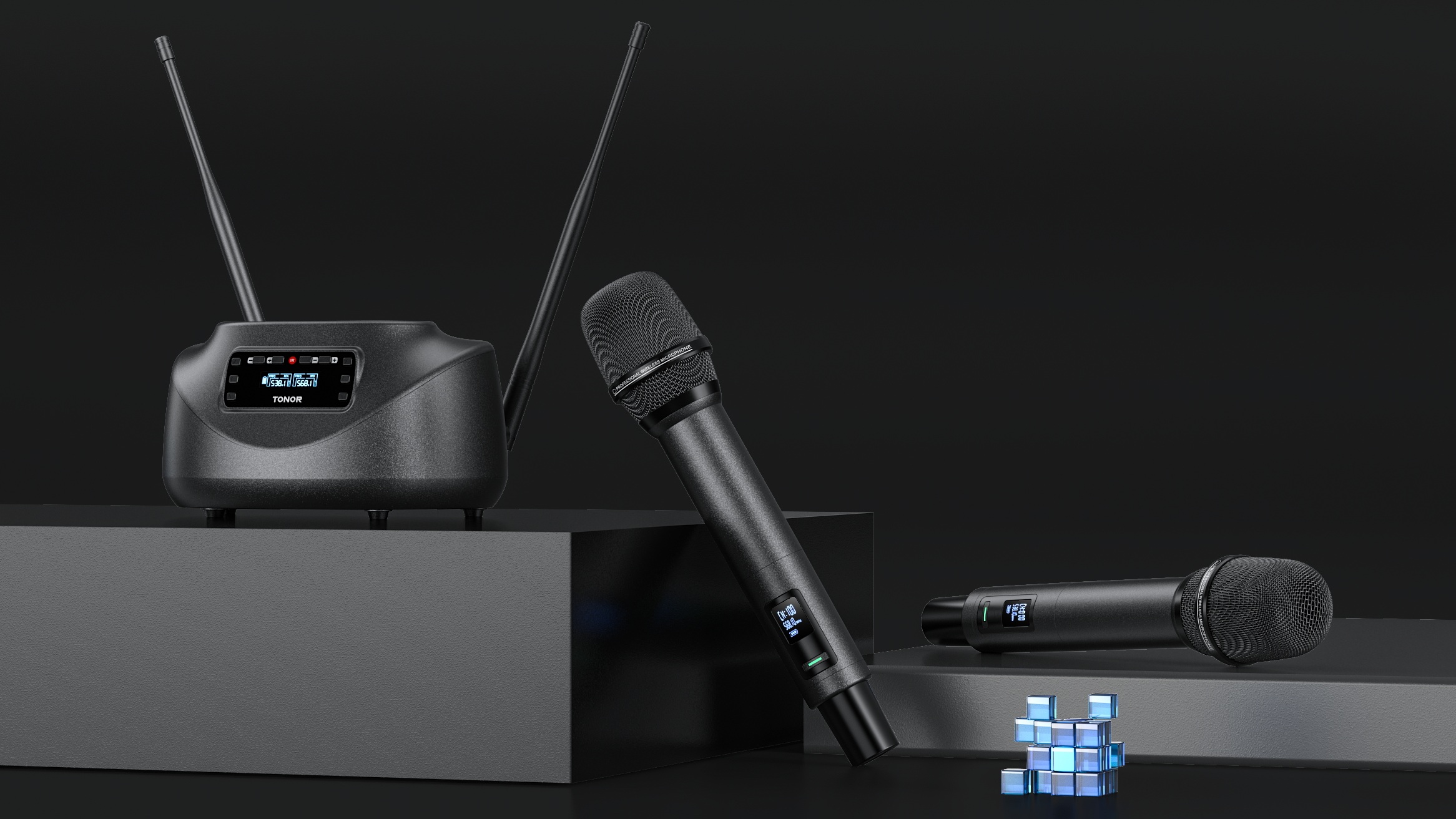 TONOR Micro Sans Fil Professionnel, Système De Microphone Rechargeable