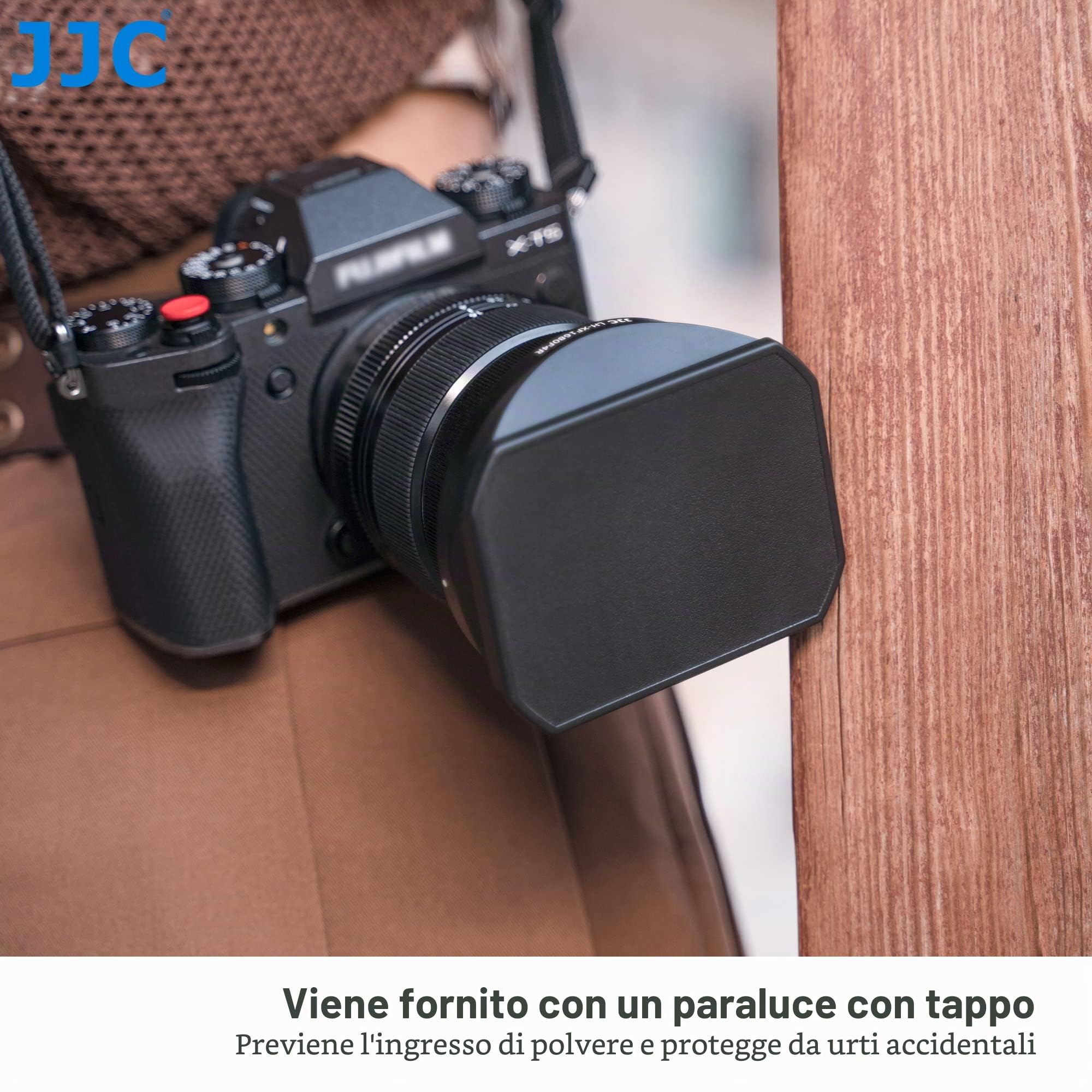 JJC Paraluce quadrato in metallo con cappuccio scorrevole per obiettivo Fujifilm XF 16-80mm f/4 R OIS WR, XF 16-55mm F2.8 R LM WR II (nero)