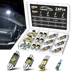 24PCS LED Interior Car Lights Extremely Bright 6500K White LED Bulb Kit Applicable to Dome Map Door Lights