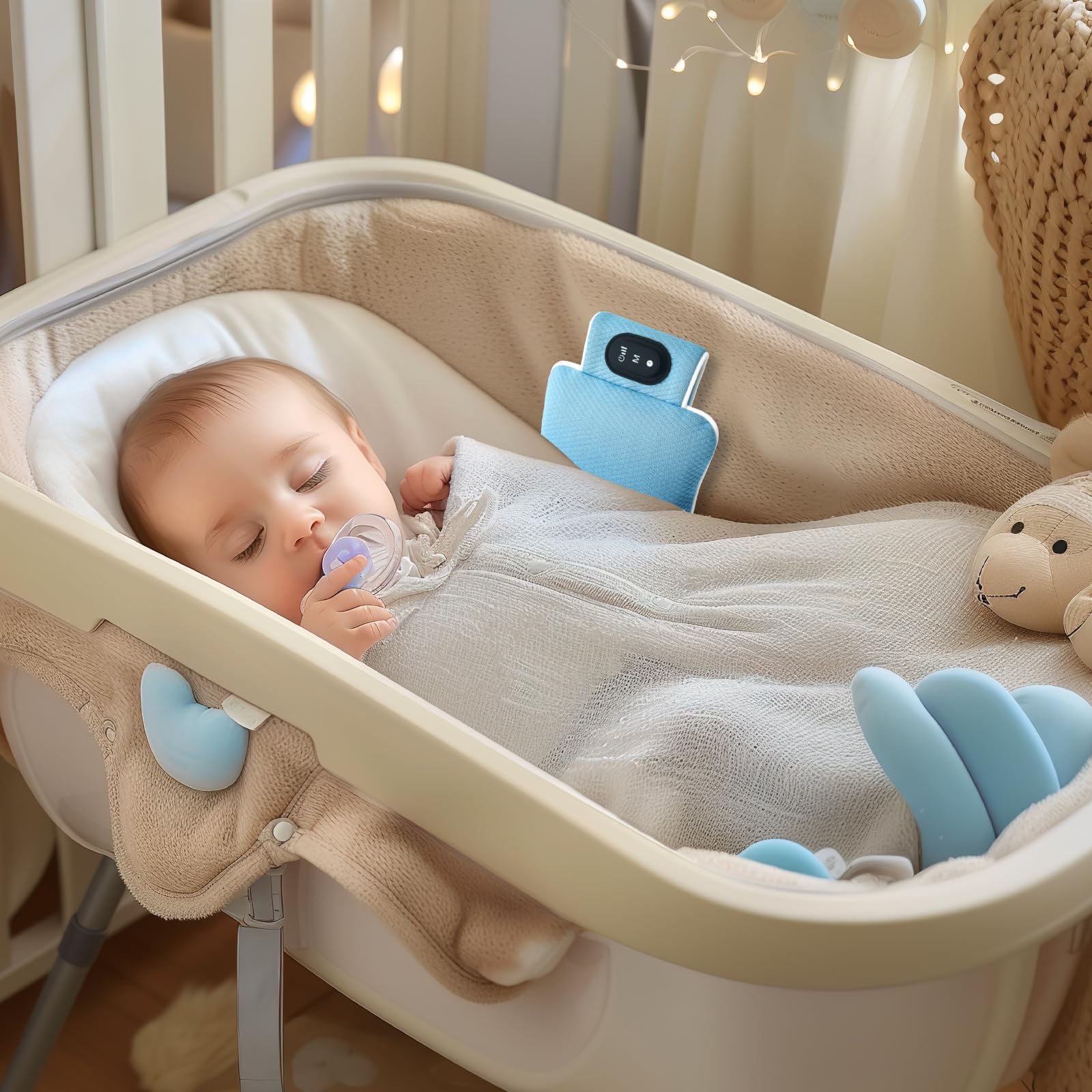Einschlafhilfe Babys, balnore Tragbare Baby Einschlafhilfen 3 Vibrationsmodi und Intensitäten 90-Minuten-Timer Baby Spielzeug ab Geburt für Neugeborene Geschenk Reisen