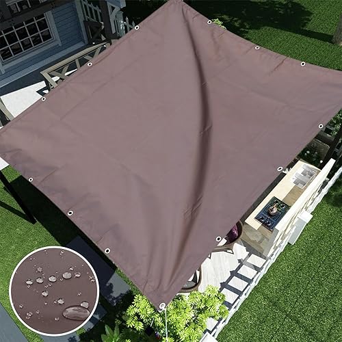 Miniatura 2 de Toldo para dar sombra tipo vela de 6'6"x9'9" con tela impermeable, toldo para camping, lona para carpas, cubierta para la parte trasera del patio,