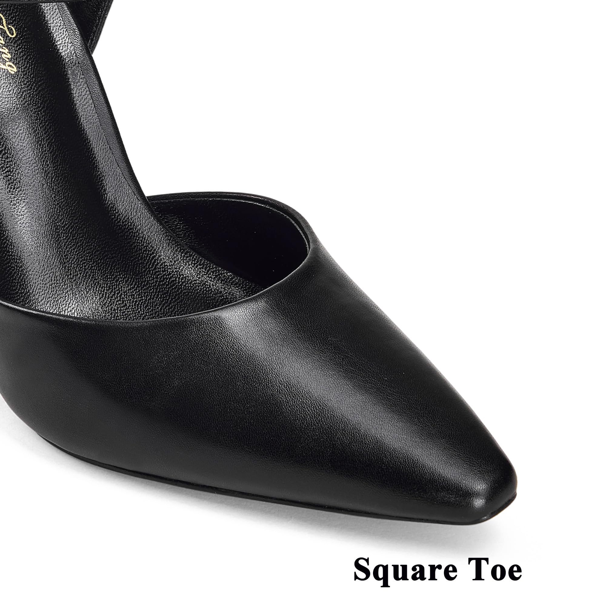 Zhabtuc Escarpins Femme Sexy Stiletto Talon 10 cm Bout Carré Pointu Brides Sangle de Cheville Réglable Confortables