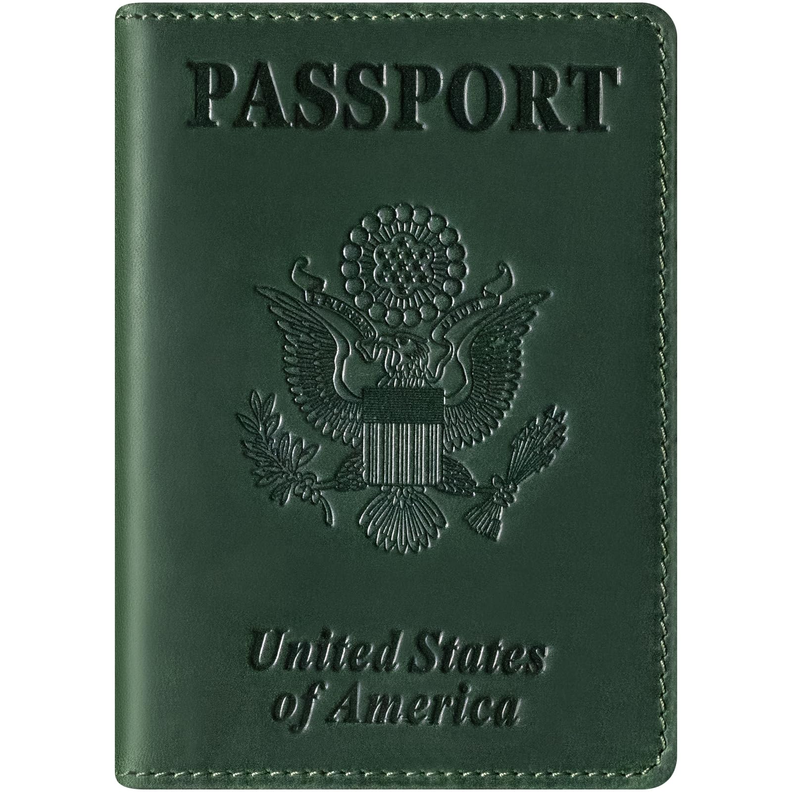 Premium Leather Passport Holder Covers, Rfid Travel Wallet Passport Document Holder, Travel Essentials Wallet Cover Case for Men and Women (Green)