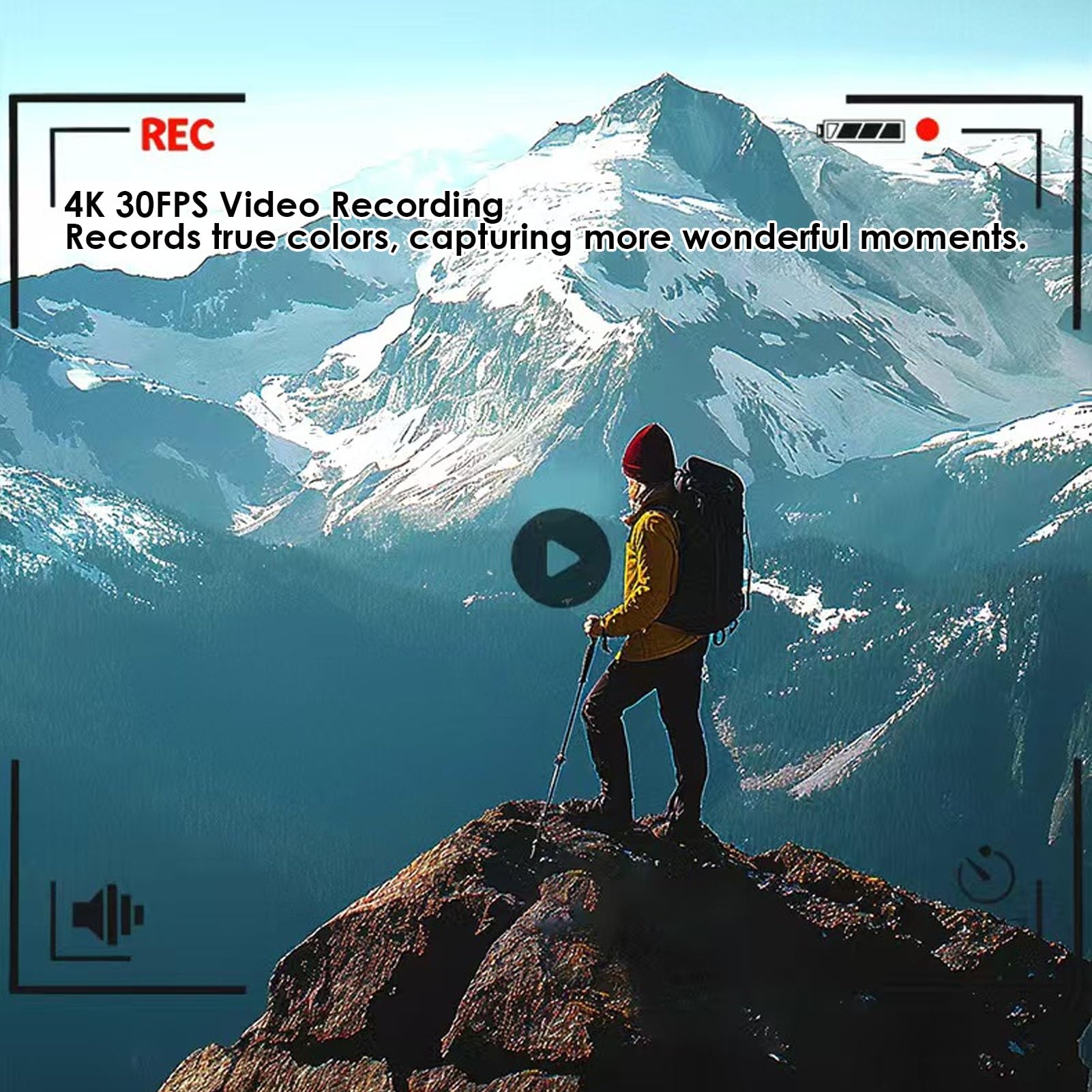 Cámara Digital 4K para Fotografía con WiFi Cámara de Vlogging con Enfoque Automático de 64 MP, Pantalla Táctil Abatible de 3,0 Pulgadas WiFi Vlogging, para Fotografía de Viajes y