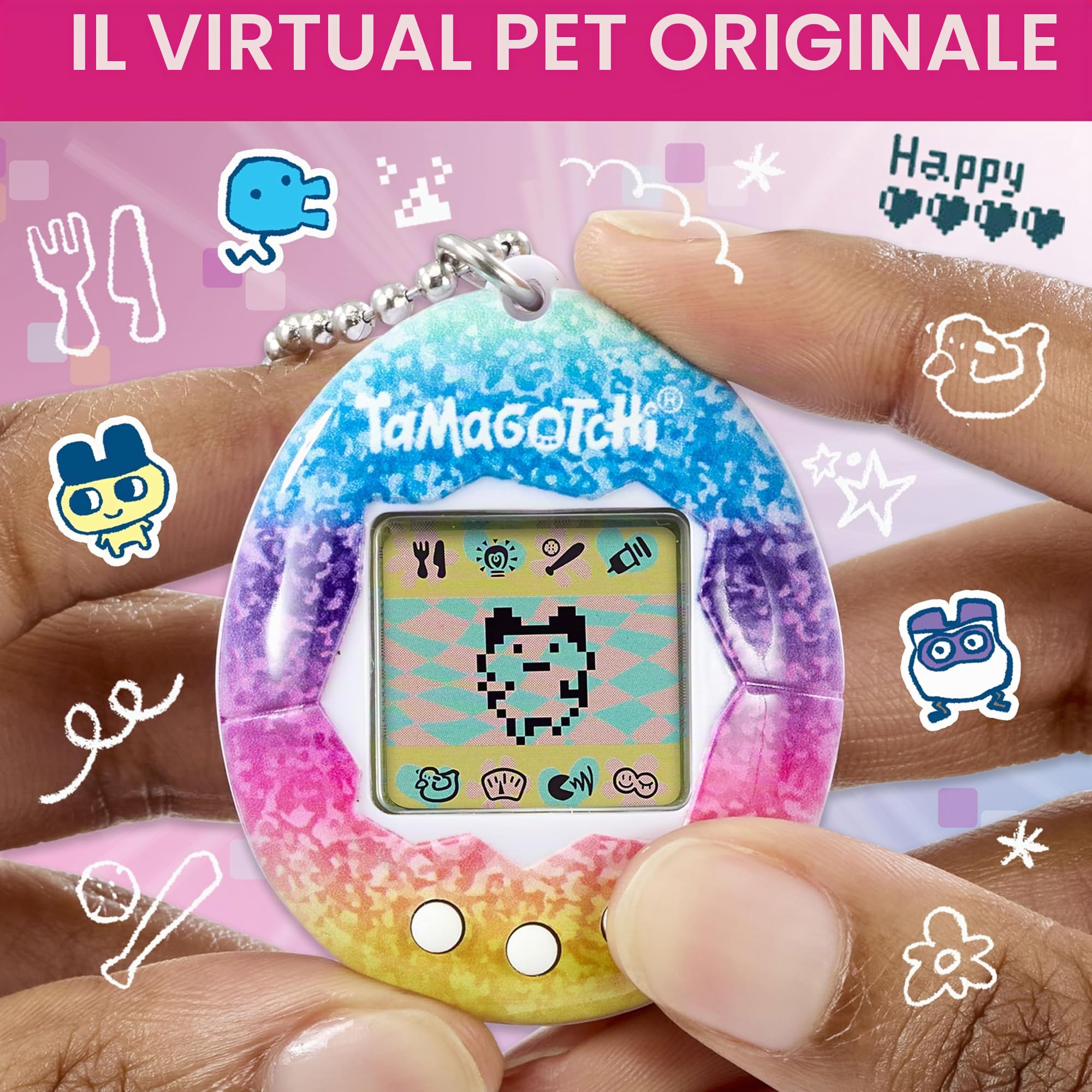 BANDAI Tamagotchi, Unicorn, Animale Elettronico Virtuale Con Schermo, 3 Pulsanti E Giochi, 42927