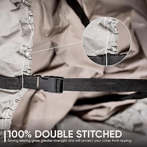 Miniatura 3 de Fundas para lanchas remolcables cubierta de poliéster resistente al agua de grado marino, compatible con lanchas de bajo casco V o tri-casco,