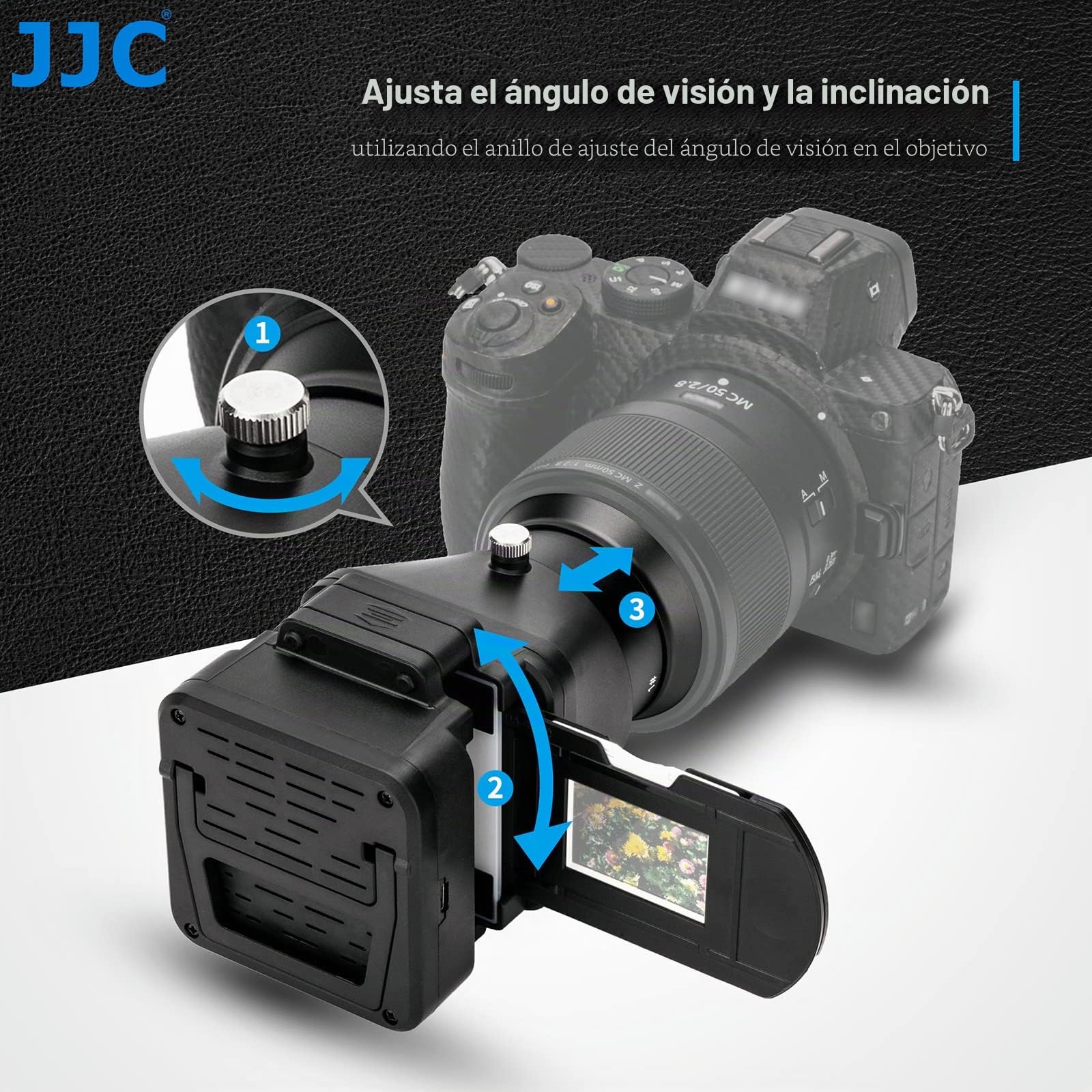 JJC Escáner de Negativos de Película de 35mm, Adaptador de Digitalización de Películas con Juego de Luces LED, Soporte de Diapositivas y Películas para Copia Negativa. Accesorios de Escáner