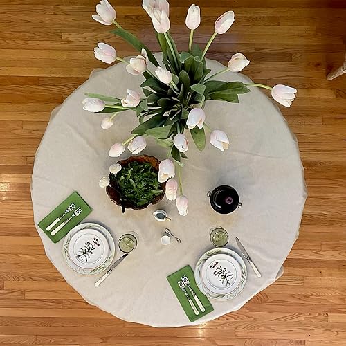 Amelie Michel Mantel francés Wipe-Clean en lino natural ROA Auténtica tela de lino 100 con revestimiento de acrílico francés fácil cuidado a prueba Amelie Michel Mantel francés Wipe-Clean en lino natural ROA Auténtica tela de lino 100 con revestimiento de acrílico francés fácil cuidado a prueba