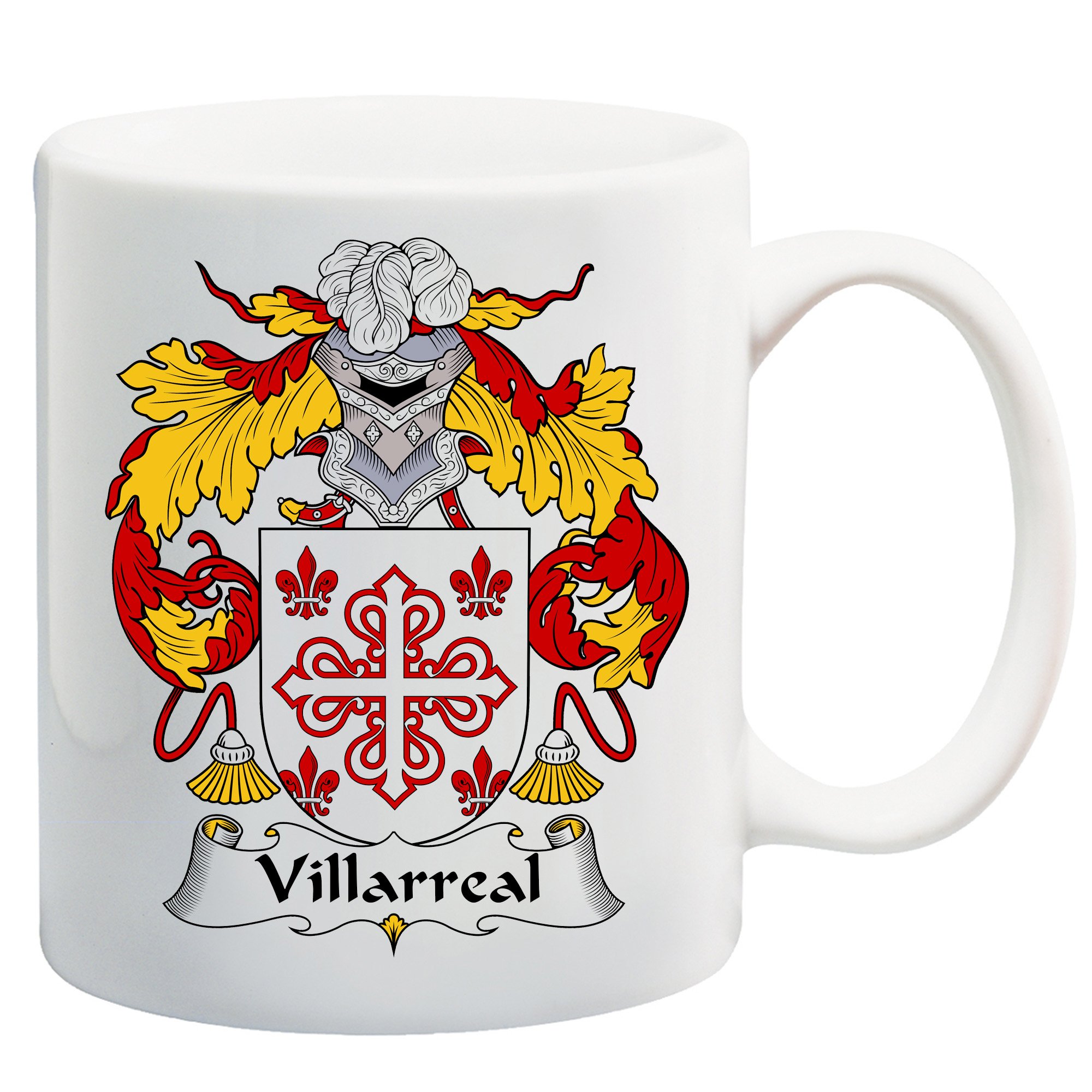 Villarreal Coat of Arms/Villarreal Family Crest 11 Oz Ceramic Coffee/Cocoa Mug by Carpe Diem Designs, Made in the U.S.A.