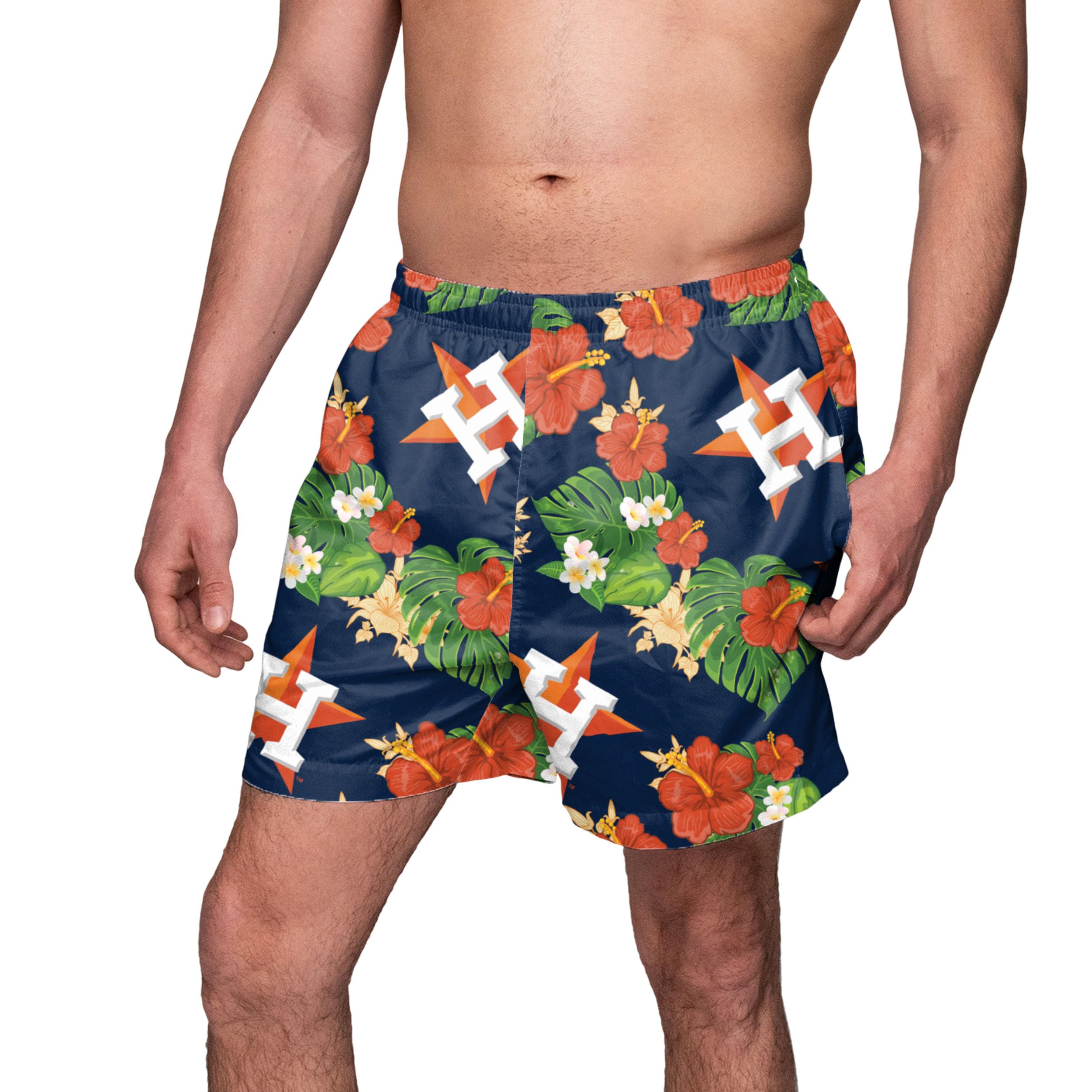 FOCO MLB Mens MLB Team Logo Swim Shorts Bathing Suit Swimming Trunks
