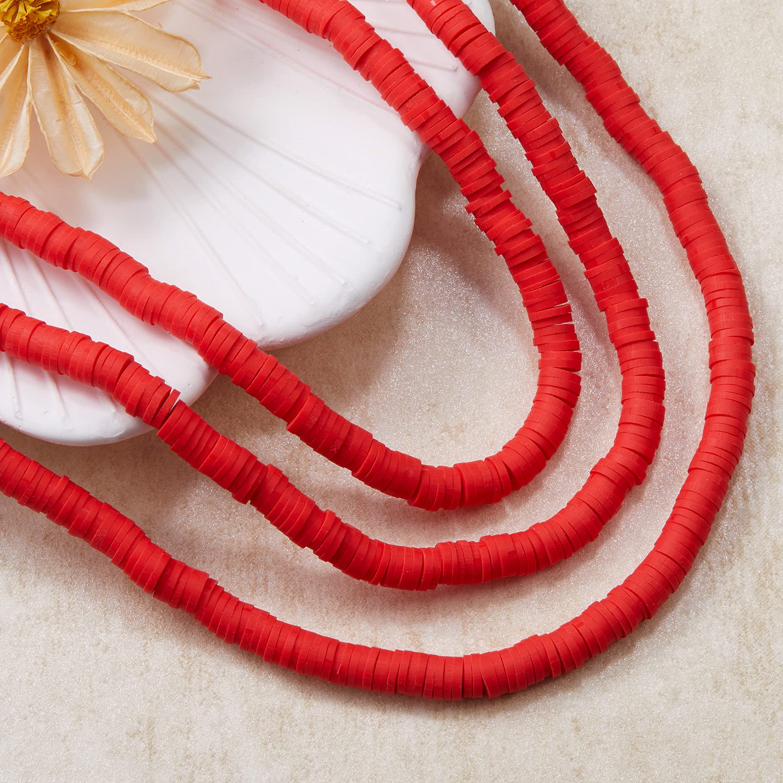 BEEFLYING 6mm Polymer Clay Heishi Beads Flat Round Environmentally Friendly Spacer Beads for Diy Hawaiian Earrings Bracelets Necklaces Jewellery Making10 Strand - Image 4