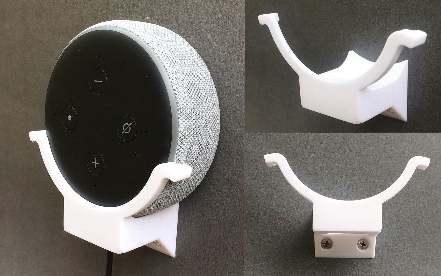 makerV Alexa Holder, Echo Dot 3 Holder, Alexa Case Stand Bracket Mount : Screw Mount: White makerV Alexa Holder, Echo Dot 3 Holder, Alexa Case Stand Bracket Mount : Screw Mount: White