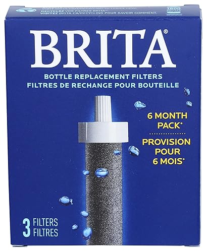 Filtros de repuesto para botella de agua Brita, sin BPA, reemplazan 1,800 botellas de plástico al año, duran dos meses o 40 galones, incluye 3