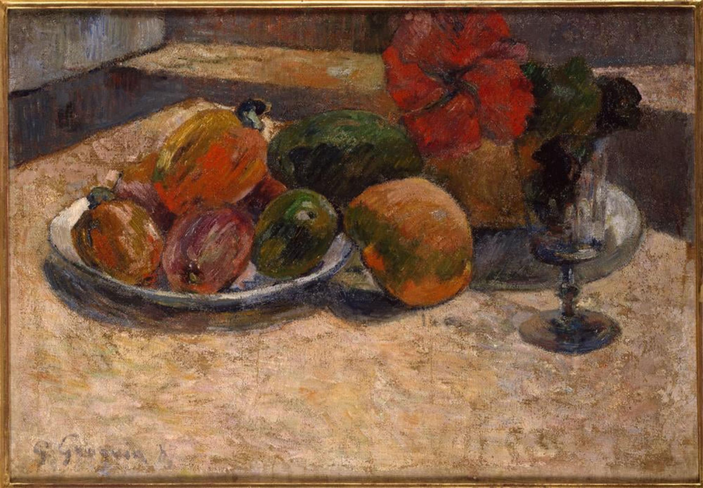 ARTXLXXBN Famous Painting Canvas Artwork Graffiti Print Fruits Exotiques Et Fleurs Rouges by Paul Gauguin Portrait Canvas Image for Home Decor 60x90cm