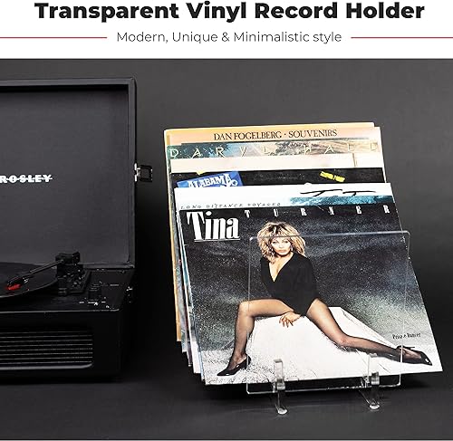 Miniatura 3 de Soporte para discos de vinilo acrílico de 50 LPs, estante de almacenamiento de discos de vinilo de estilo único y transparente para organizador de