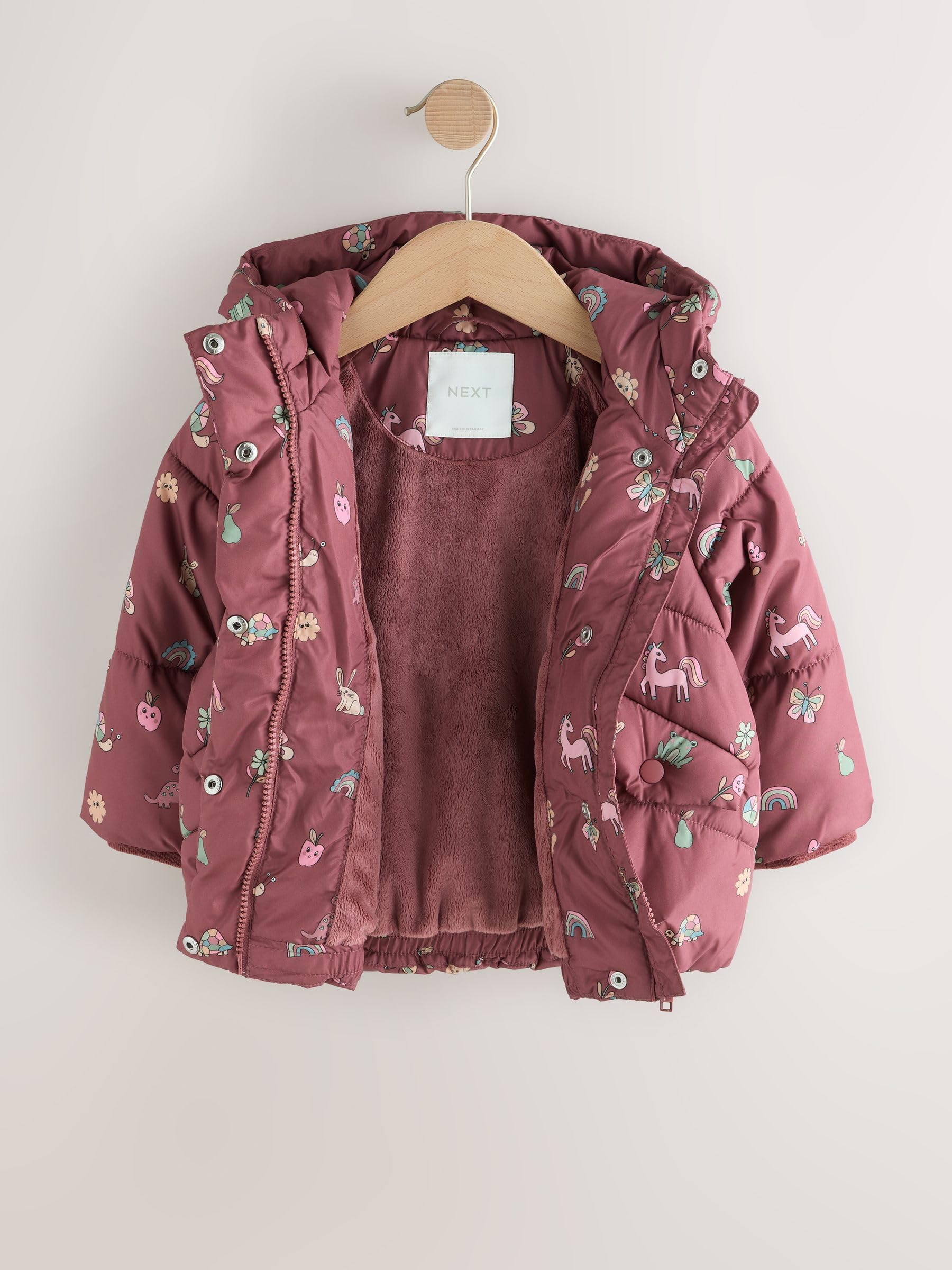NEXT Niñas Abrigo acolchado con forro de pelo sintético y diseño impermeable