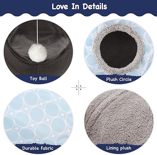 Vista 159 de Tempcore - Túnel para gatos con forma de tubo plegable de 3 vías, para interiores, juguete con forma de bola para mirar, para gato, cachorro, Moneda