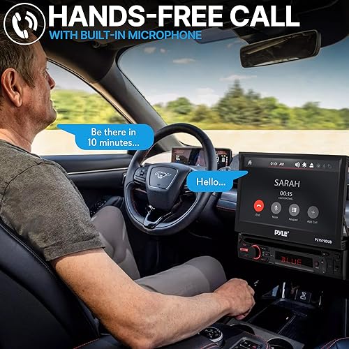 Miniatura 8 de Receptor de video estéreo para automóvil, reproductor multimedia, transmisión inalámbrica BT, conversación manos libres, pantalla táctil motorizada