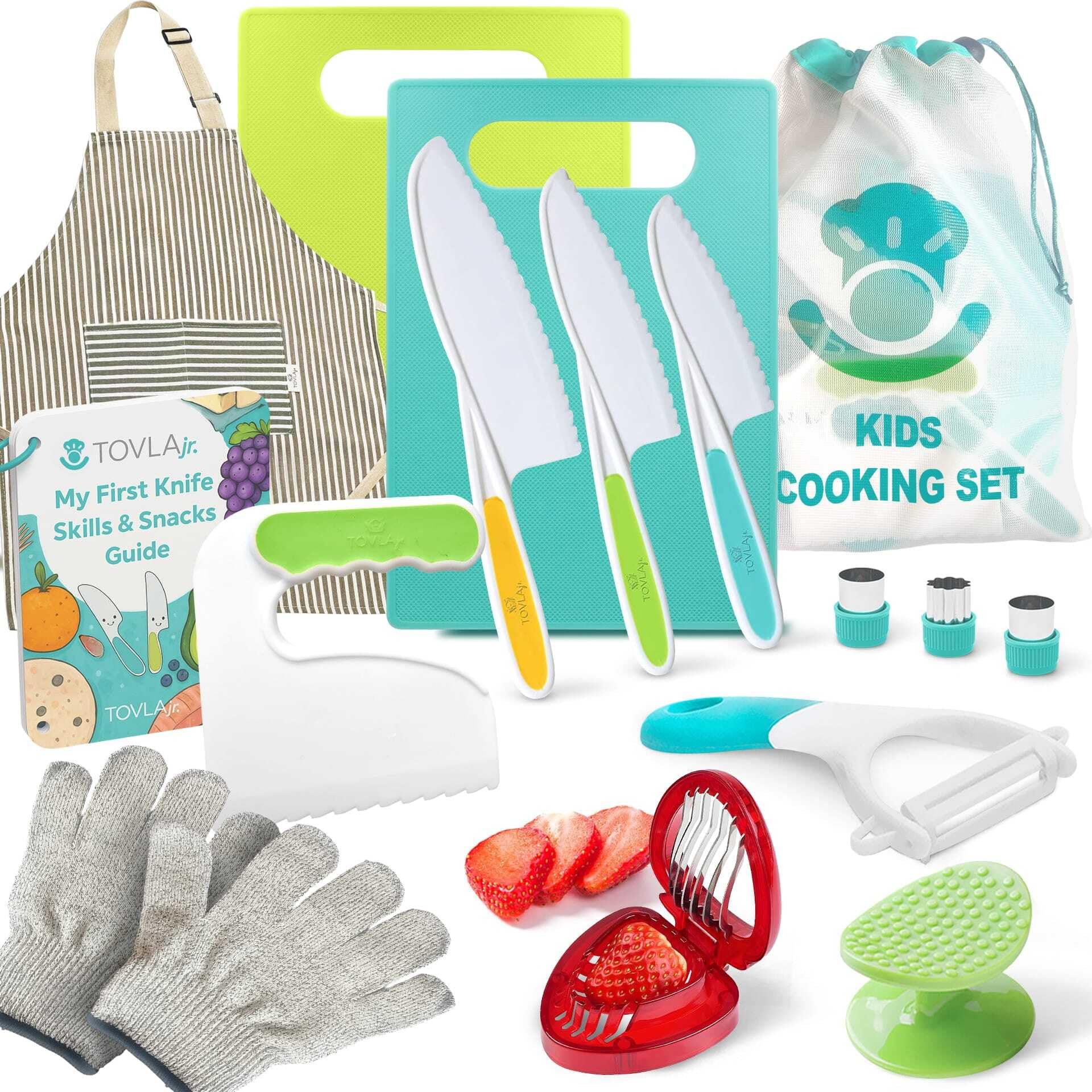 Tovla Jr. Kid Safe Knife Cooking Set | Montessori Kitchen Tools | Ages 4-10