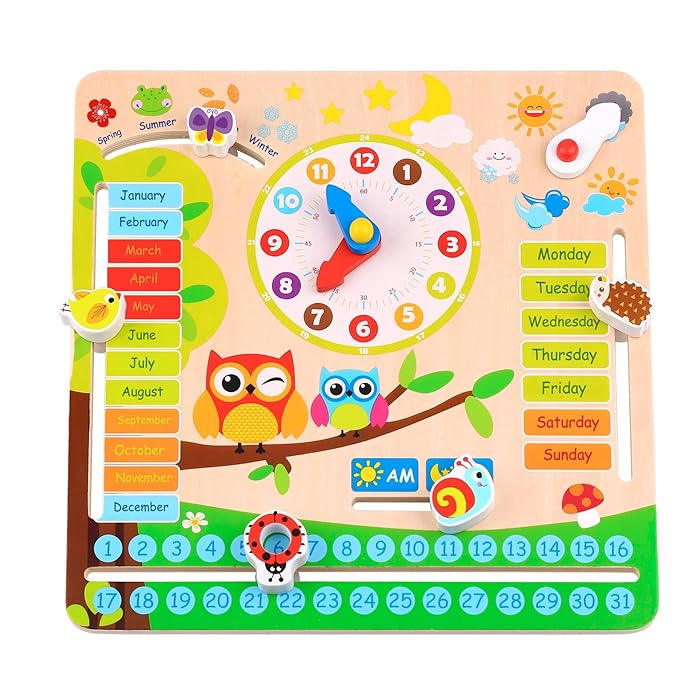 Buy woody treasures Montessori Wooden Toys Kids Clock Wooden Toy