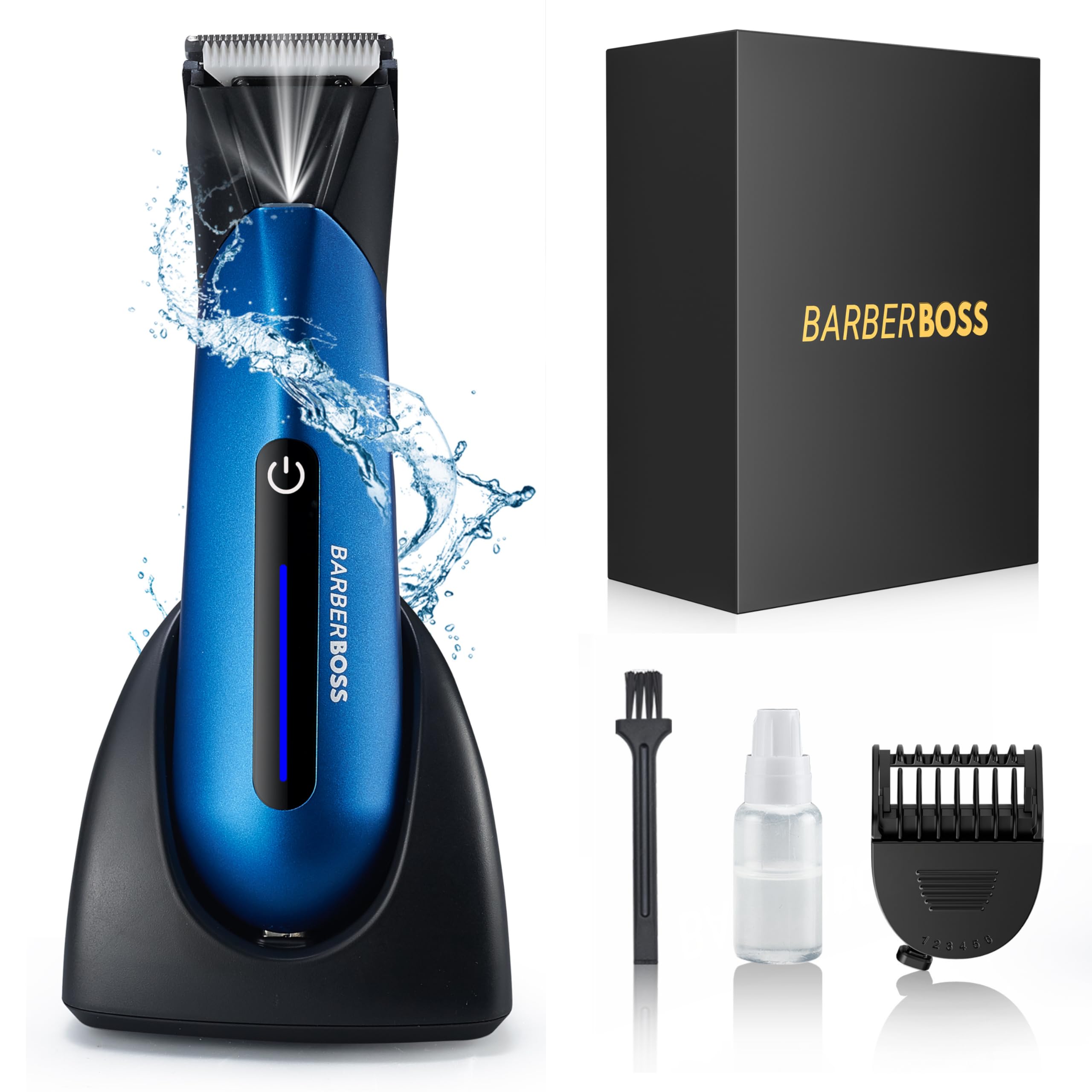 BarberBoss Men's Grooming Kit: Precision Pubic Hair Styler, Gentlemen’s Male Groin Shaver, Trimmer for Ultimate Body Grooming
