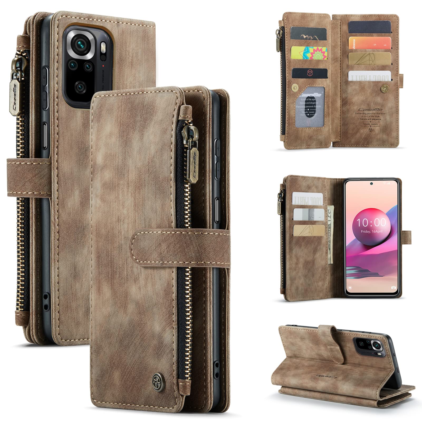 Custodia A Libro In Pelle Per Xiaomi Redmi Note 10 4G/10S - Portafoglio Con Slot Carte, Magnete, Cinturino, Stampa Farfalla - 2