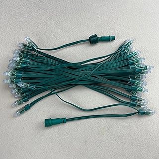 50 / set tipo de cuenta 25 cm (10 pulgadas) de paso DC5V direccionable 12 mm WS2811 RGB led nodos de píxeles inteligentes; Todo cable verde 18AWG, IP68 ( Color : GREEN 25cm spacing , Size : 13.5mm pig