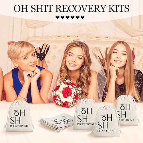 Miniatura 27 de Boao Paquete de 20 bolsas de regalo, decoraciones para despedida de soltero, despedidas de soltera con cordón, suministros de boda para despedida