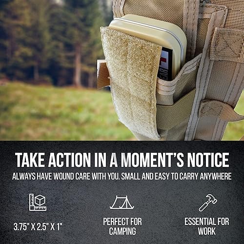 Miniatura 2 de SOTG - Mini kit de primeros auxilios, ligero, impermeable y compacto, kit de emergencia con vendajes, gasa hemostática, almohadillas de yodo y