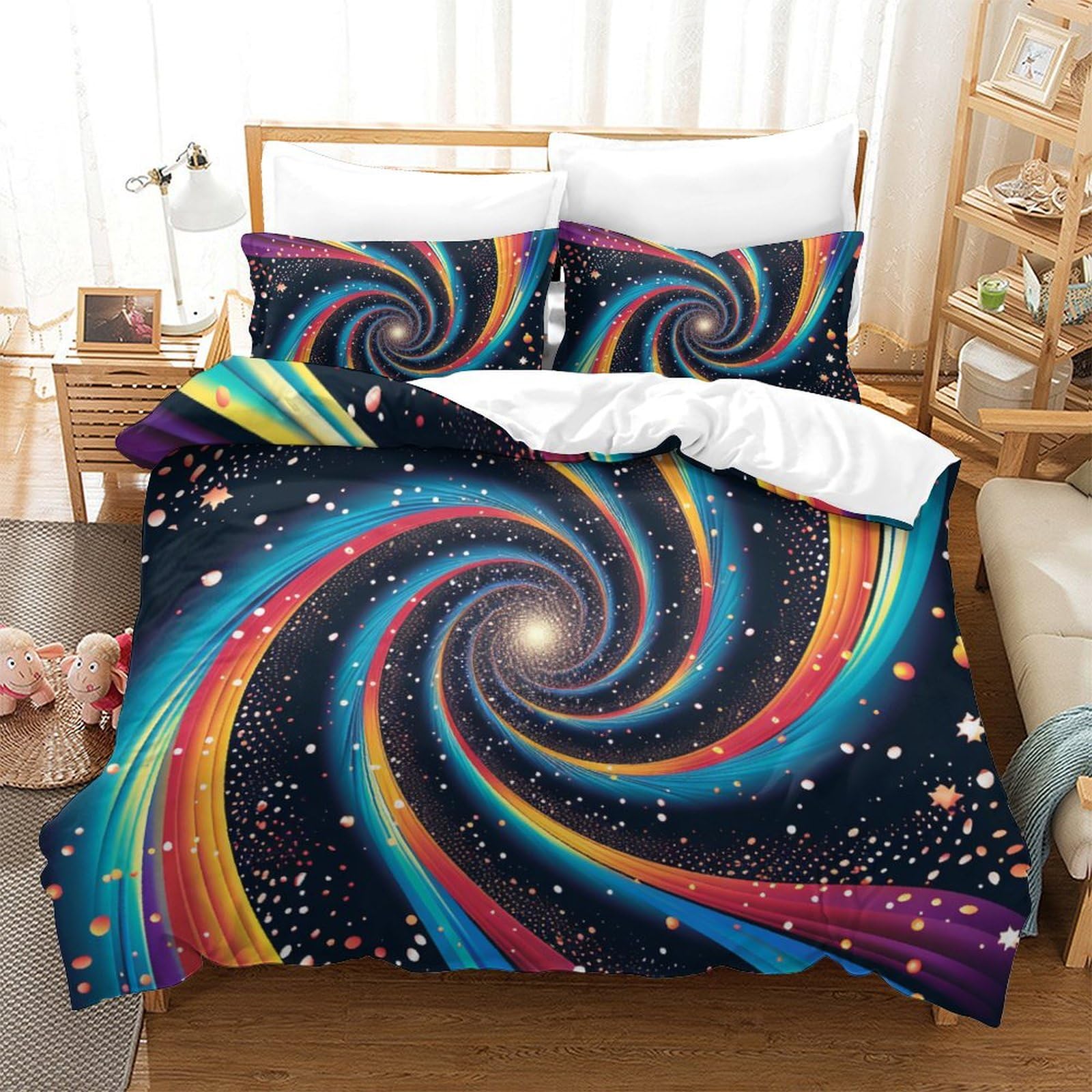 Parure de lit 260x220 cm avec fermeture éclair et taies d'oreiller Vertigo Super King