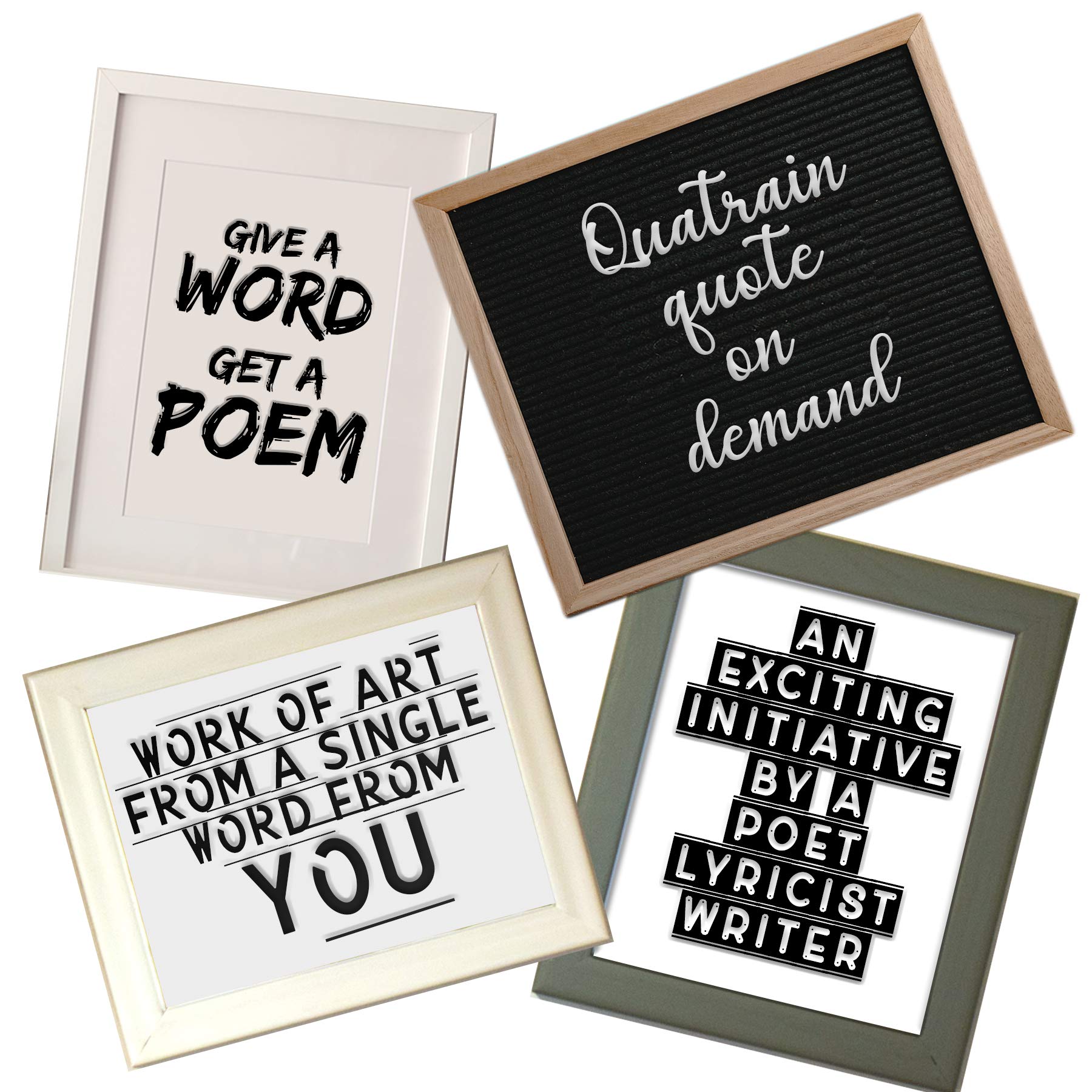 hstQuote on demand wall art wall frame creative writing (25x20 cm, A2)