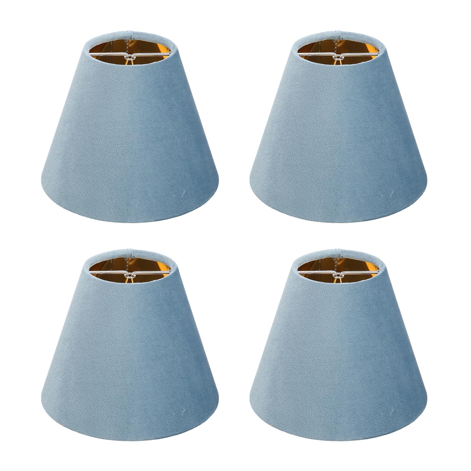 VIAPUICE Velvet Mini Lamp Shades Set of 4,3"x 6"x 5"-Light Blue