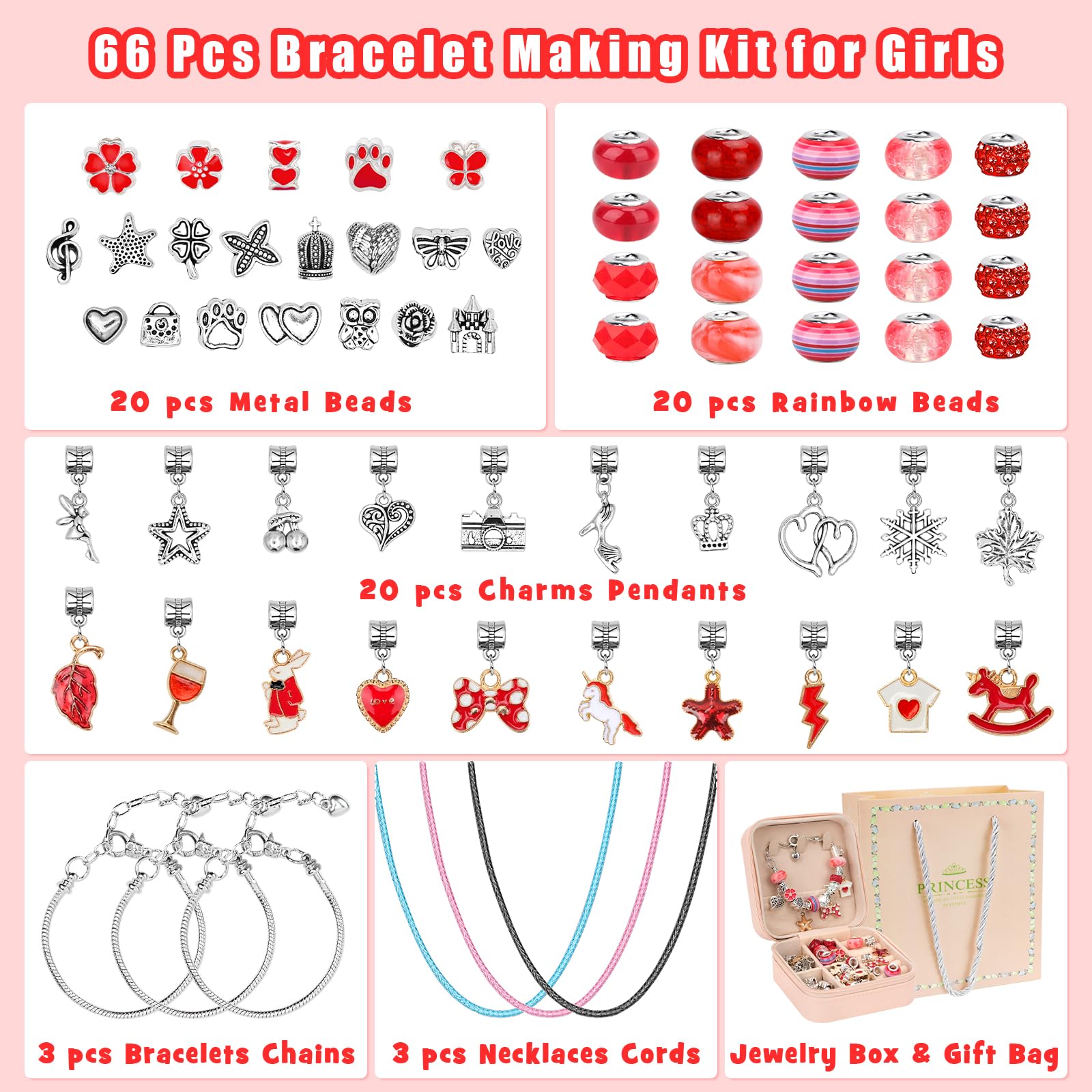 Hysagtek 66 Pcs Bracelet Making Kit for Girls - Image 2